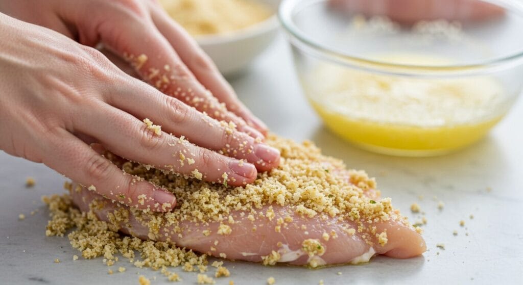 Chicken Being Coated
